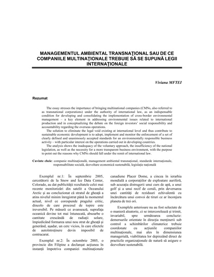 Volumul VIII, Management Intercultural