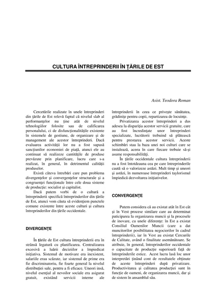 Volumul I, Management Intercultural