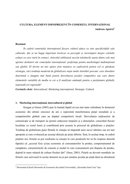 Volumul XI, Management Intercultural