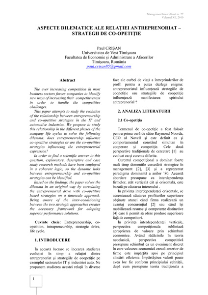 Volumul XII, Management Intercultural