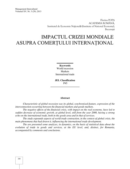 Volumul XV, Management Intercultural