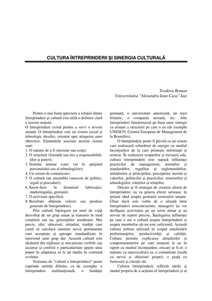 Volumul II, Management Intercultural