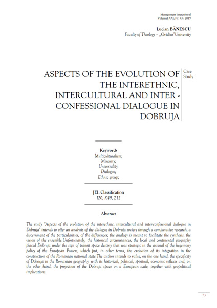 Volumul XXI, Management Intercultural