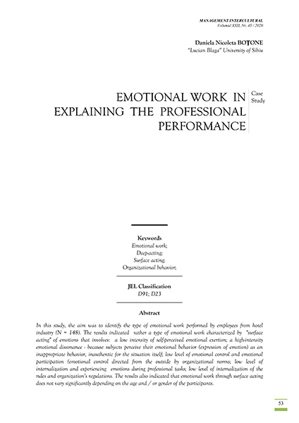 Volumul XXII, Management Intercultural