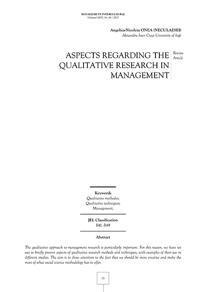 Volumul XXIV, Management Intercultural