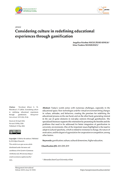 Volumul XXVI, Management Intercultural