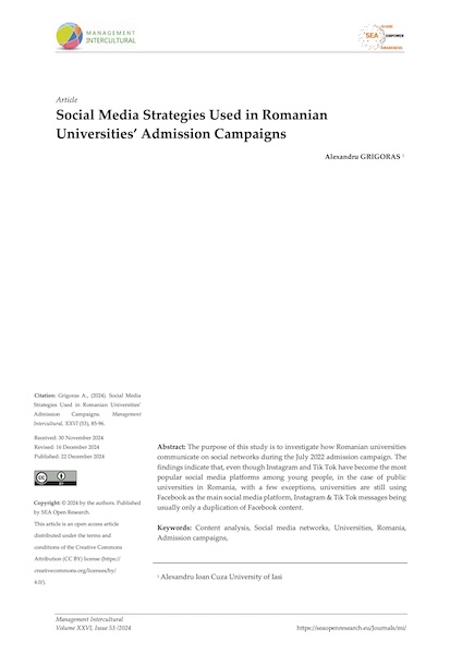 Volumul XXVI, Management Intercultural