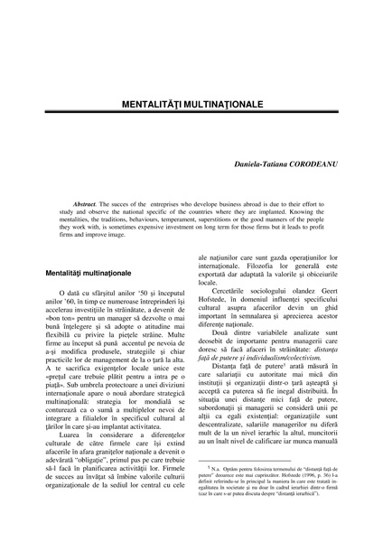 Volumul III, Management Intercultural