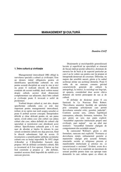 Volumul IV, Management Intercultural